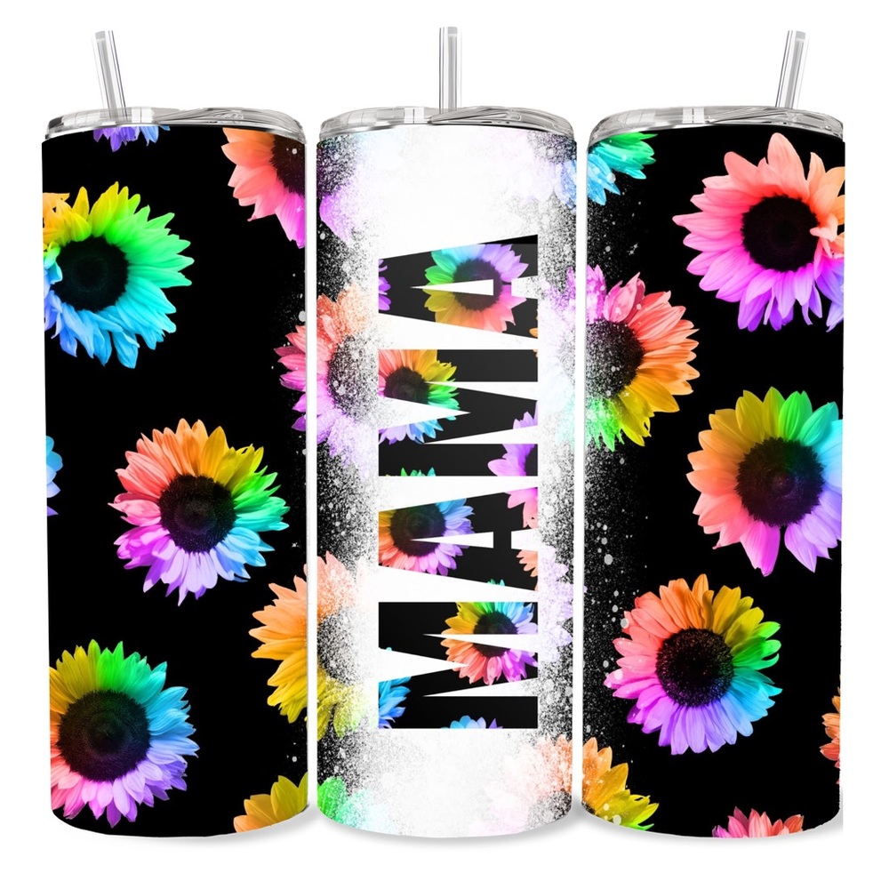 Colorful Mama Floral 20oz Tumbler with Lid and Straw